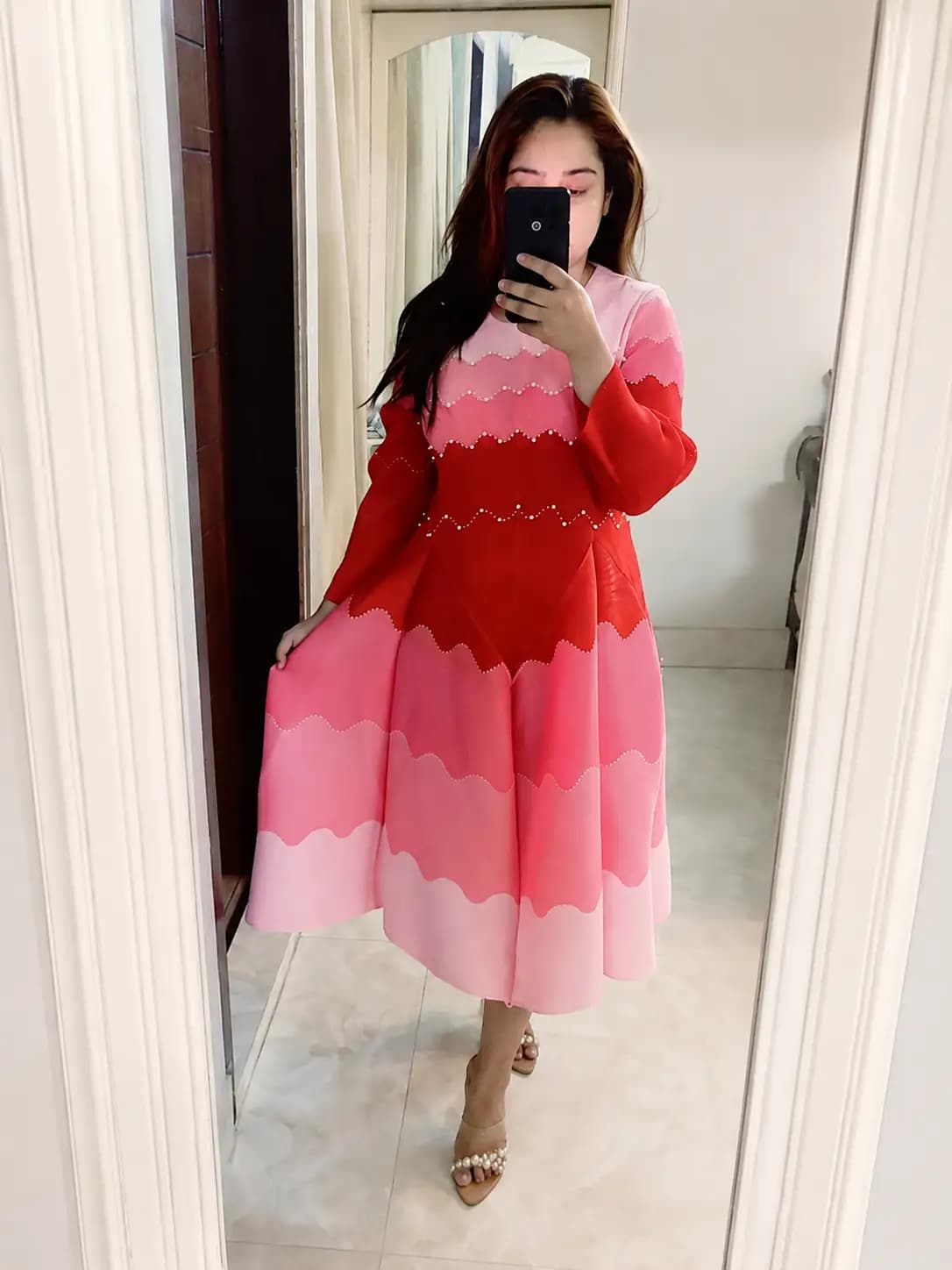 Candy Blush Pearl Knit Gown